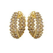 ETHO MARIA 18K Yellow Gold Brown Diamond Hoop Earrings